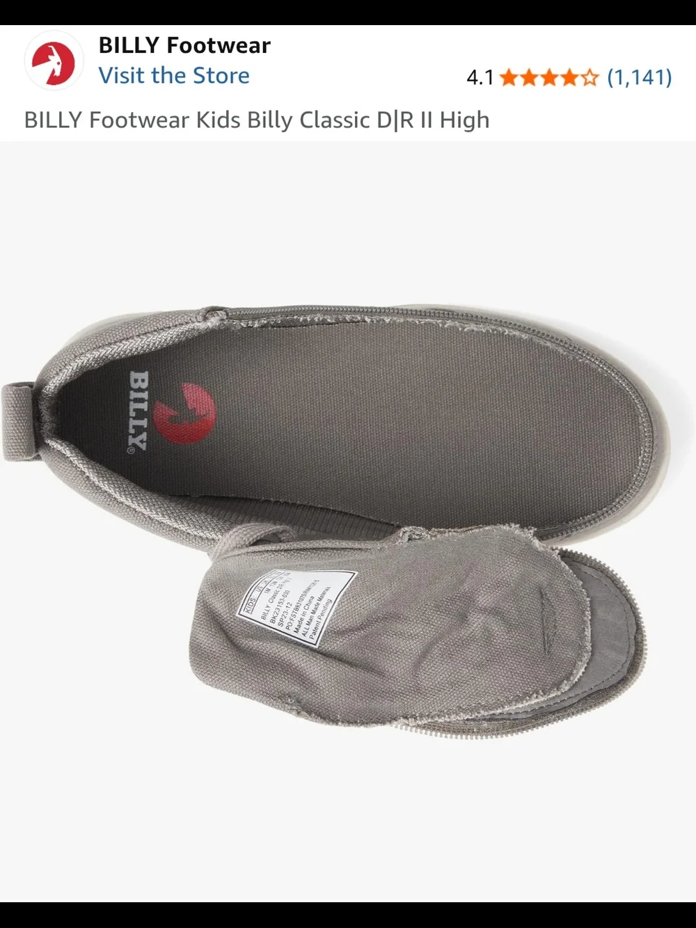 Brand New!! BILLY Classic Dr High II (Toddler) - Size 7X-Wide Toddler, Dark Grey